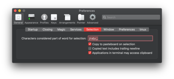iTerm auto copy