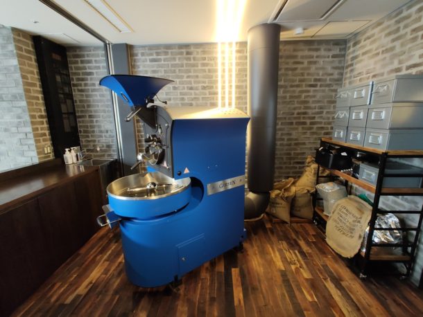ギーセン社の大型機で焙煎したコーヒー豆